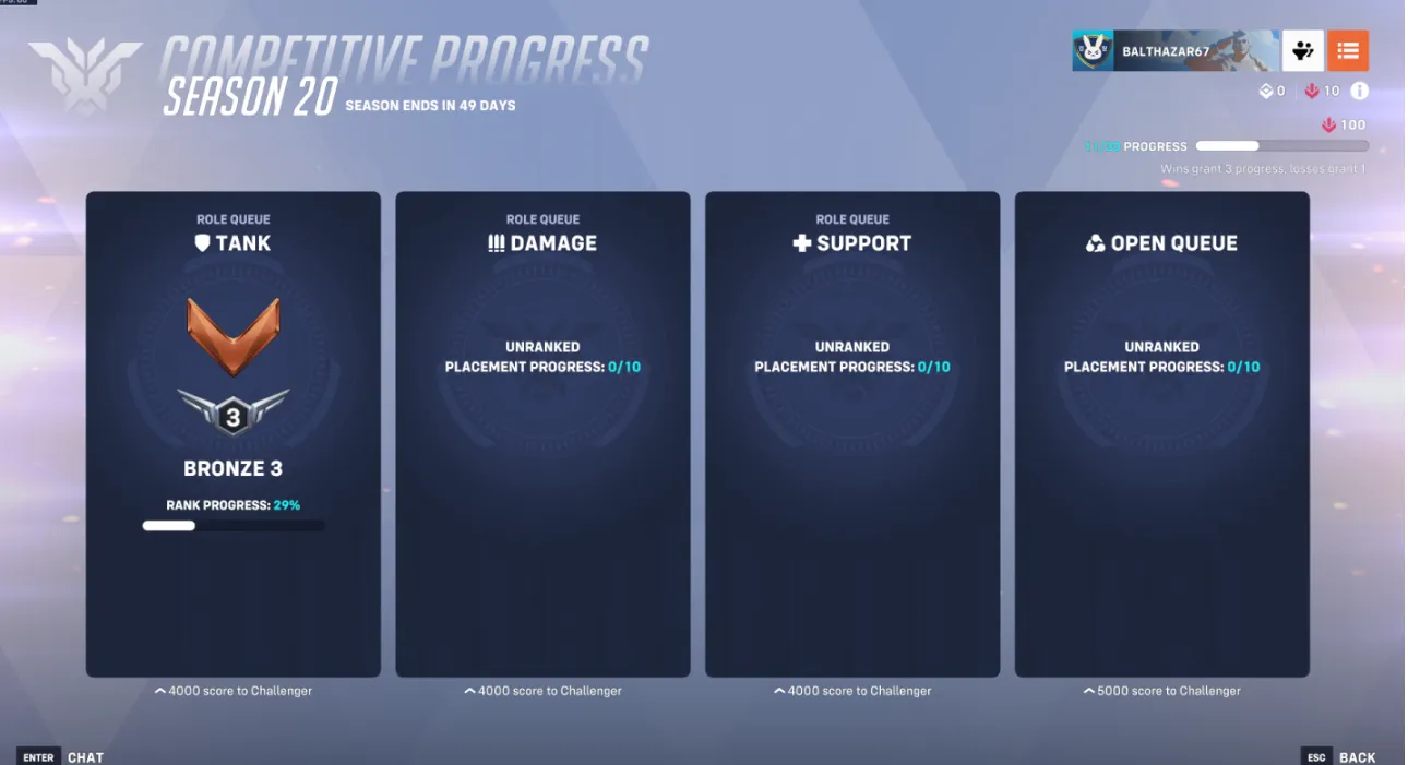 Season 20 | Bronze 3 Tank | Full Access | Instant Delivery